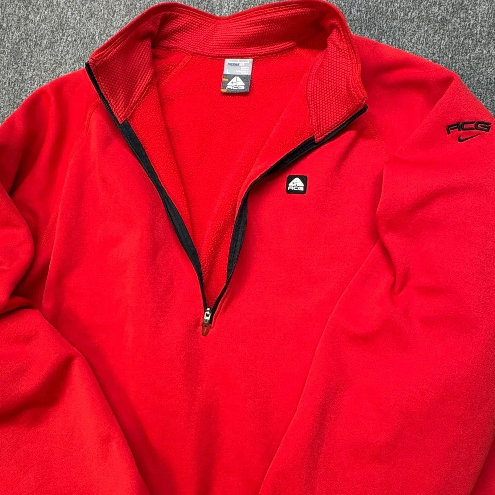 Vintage Nike ACG Therma-Fit Fleece Quarter Zip Pullover Men's Large Thumbholes